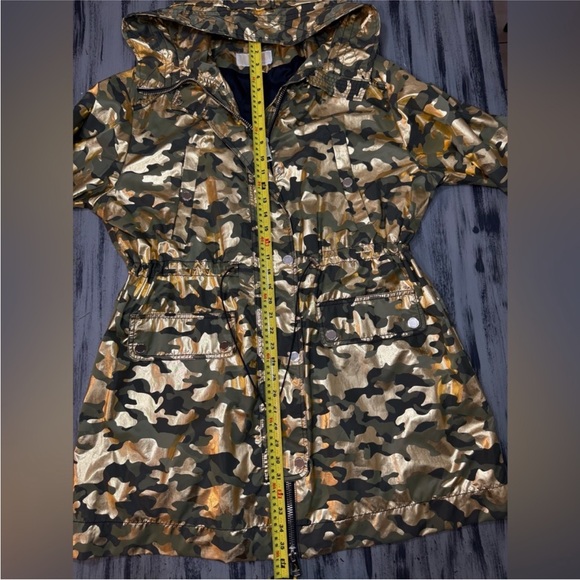 Michael Kors Metallic Foil-Print Camo Anorak Lightweight Jacket NWOT - Picture 11 of 12